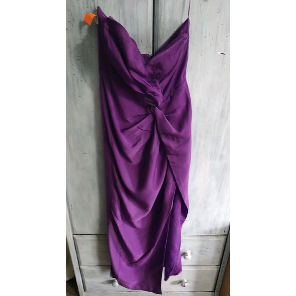 Fashion Nova Purple Satin Maxi Dress